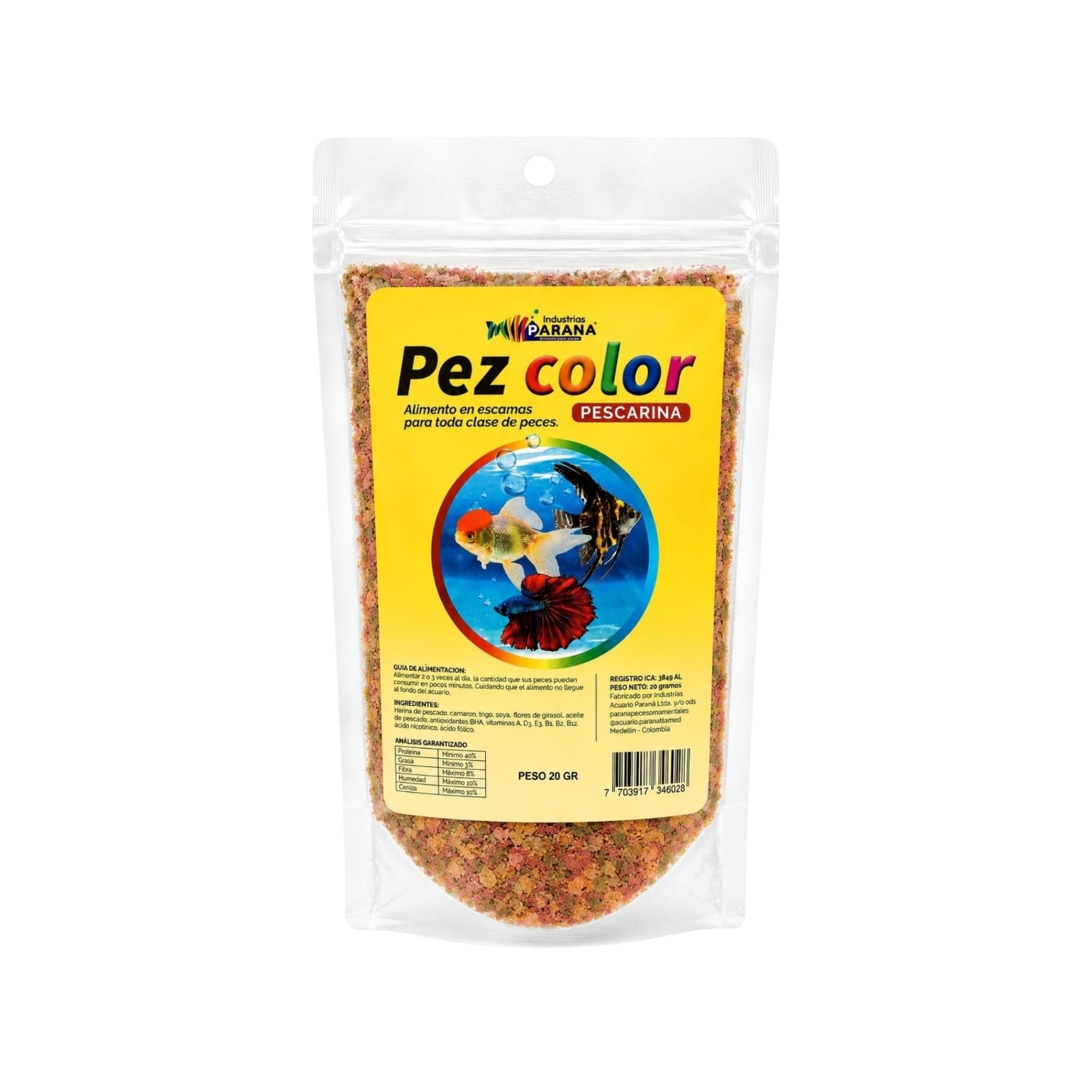 Alimento para Peces Pez Color Pescarina Hojuelas 20 g